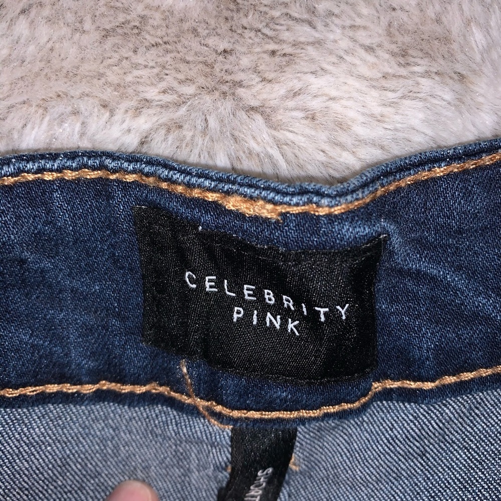 NWOT CELEBRITY PINK DESTROYED DENIM SHORTS - Picture 4 of 4